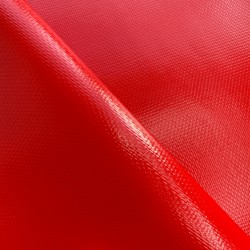 Ткань ПВХ 600 гр/м2 плотная, Красный (Ширина 150см), на отрез  в 