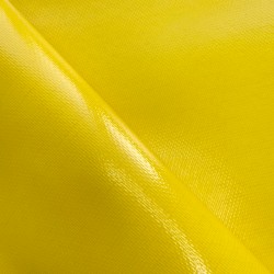 Ткань ПВХ 600 гр/м2 плотная, Жёлтый (Ширина 150см), на отрез  в 