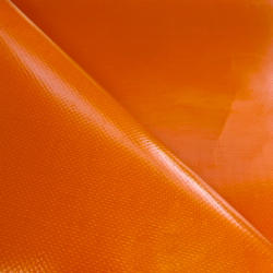 Ткань ПВХ 450 гр/м2, Оранжевый (Ширина 160см), на отрез  в Волгограде