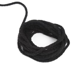 Шнур для одежды тип 2, цвет Чёрный (плетено-вязаный/полиэфир)  в Волгограде